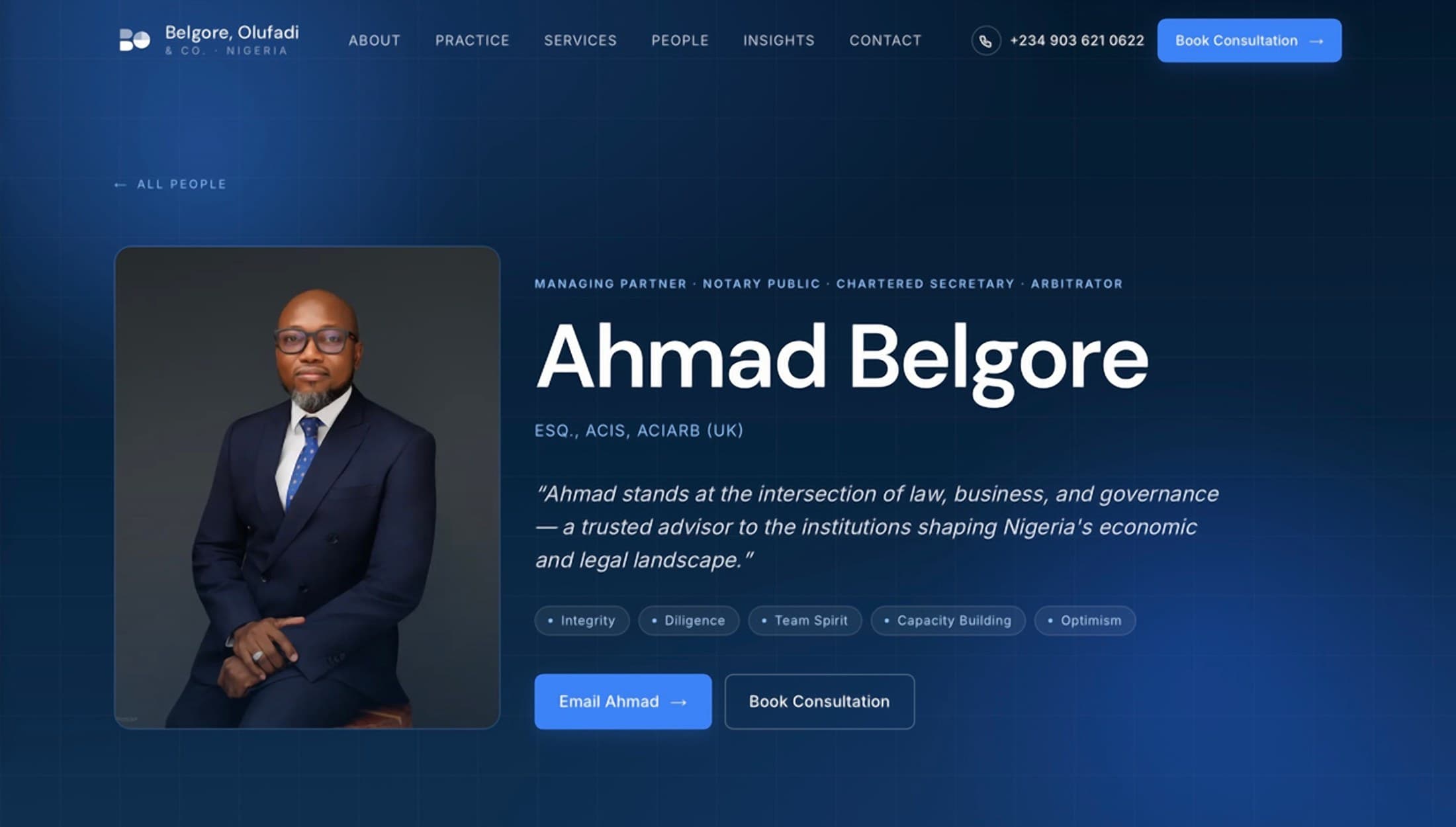 Belgore, Olufadi & Co.: Ahmad Belgore, Managing Partner
