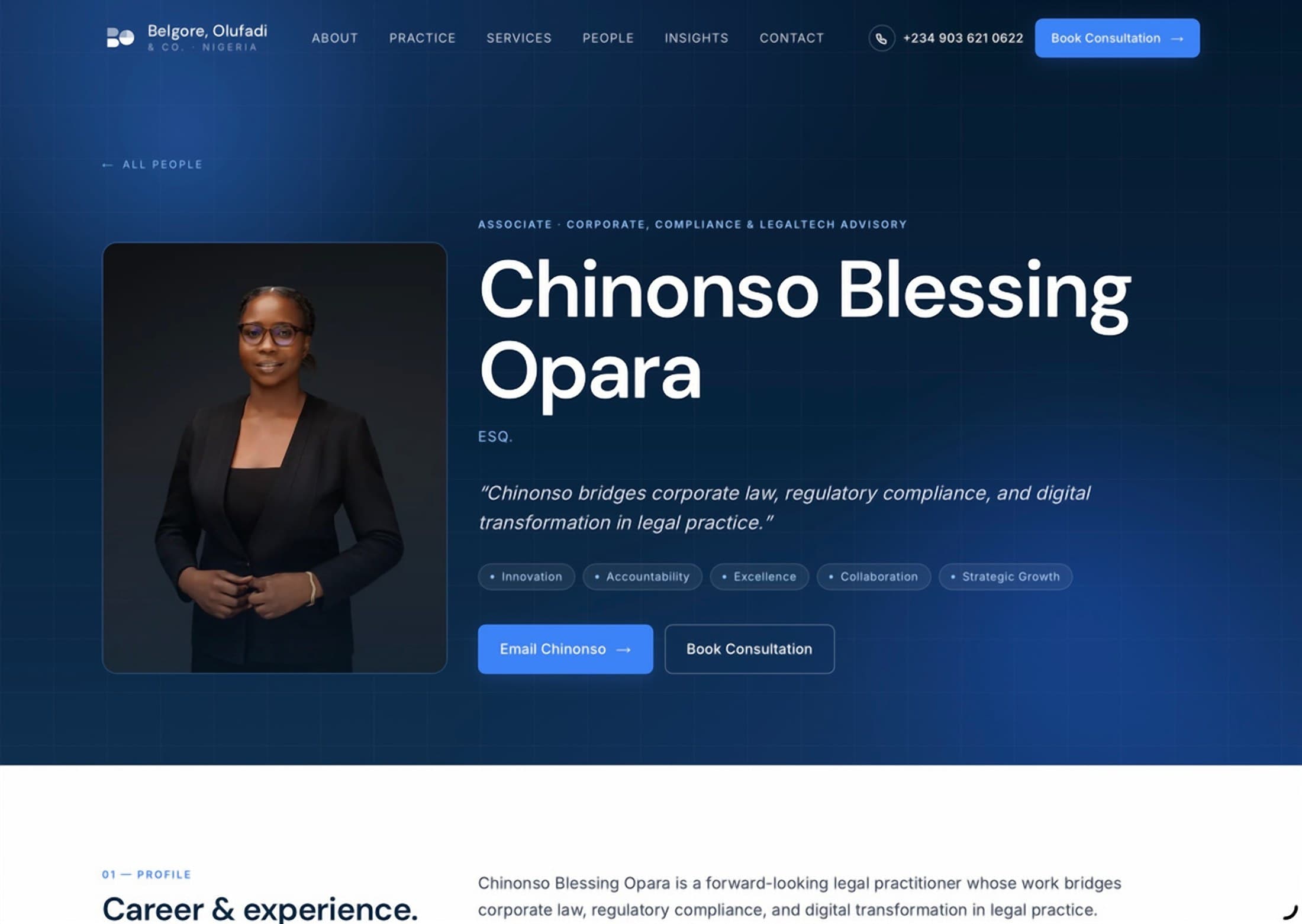 Belgore, Olufadi & Co.: Chinonso Blessing Opara, Associate