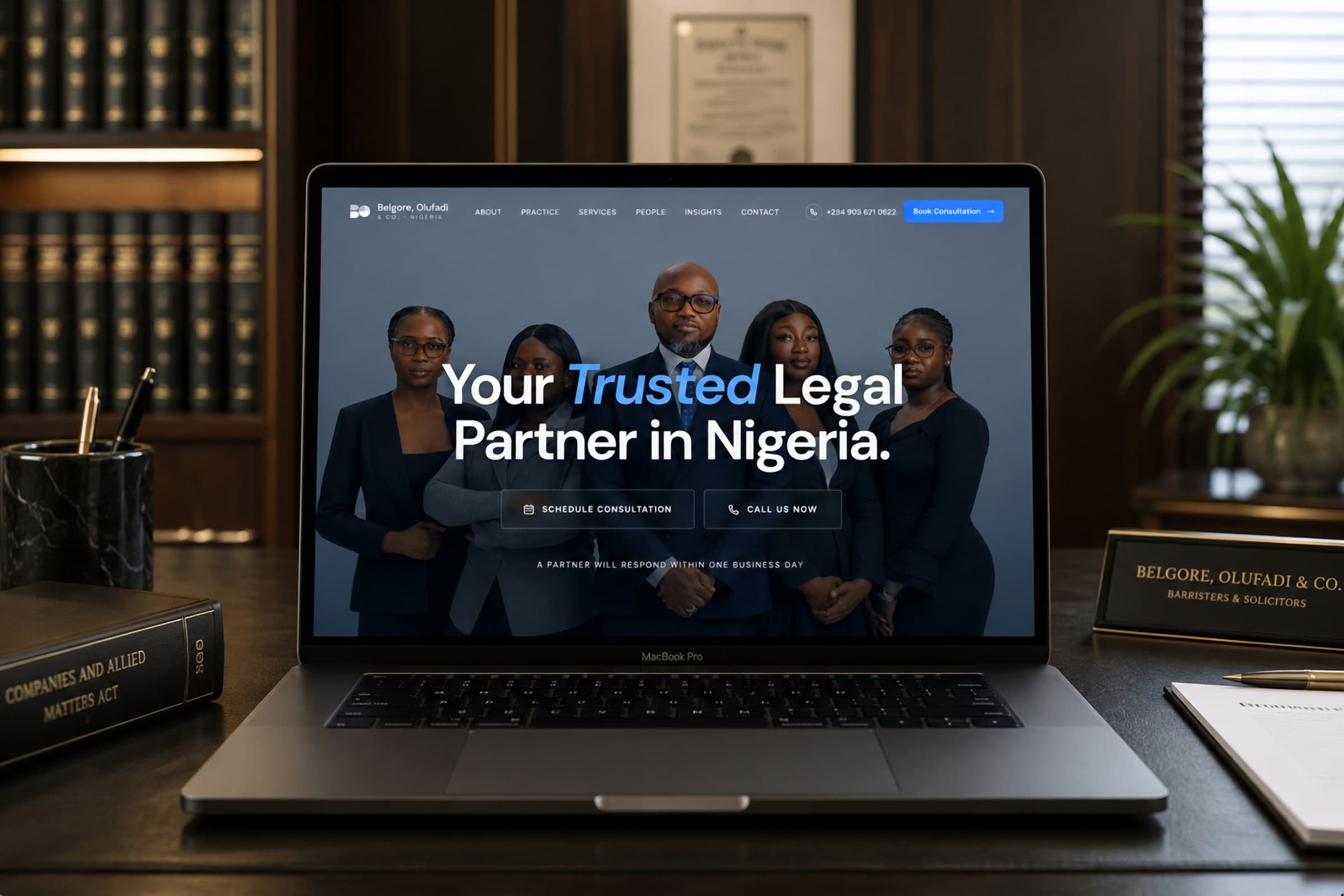 Belgore, Olufadi & Co.: The site in place