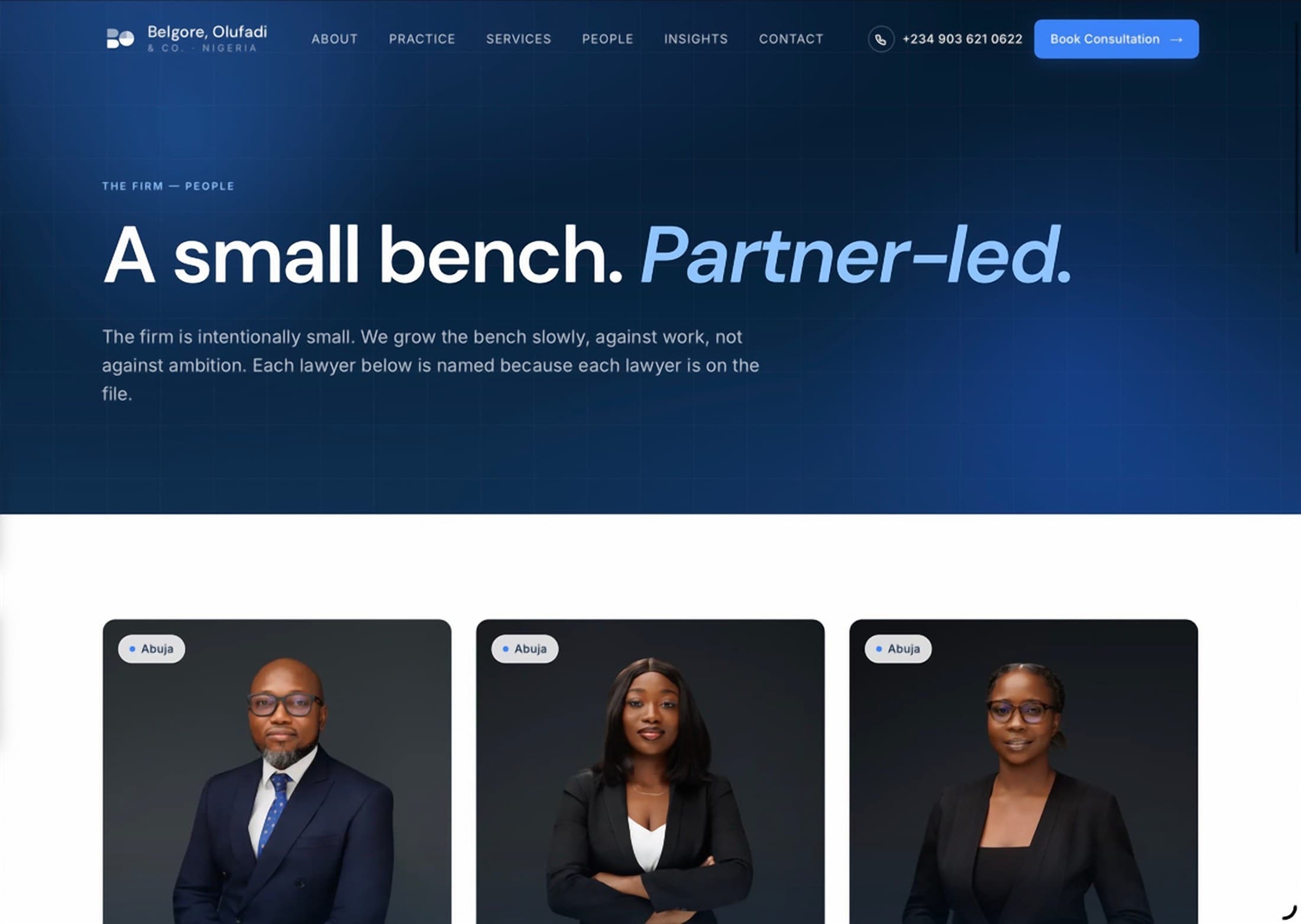 Belgore, Olufadi & Co.: Leadership